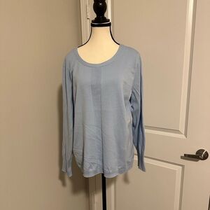 Talbots Light Blue Sweater XLP Cotton‎ Blend Coastal Grandma Minimalist Pullover
